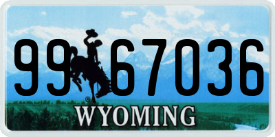 WY license plate 9967036