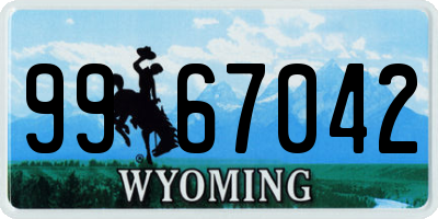 WY license plate 9967042