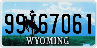 WY license plate 9967061