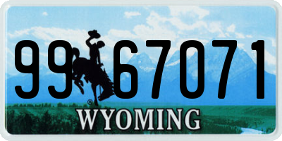WY license plate 9967071