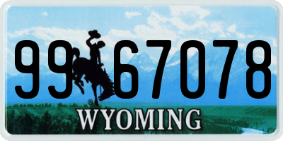 WY license plate 9967078