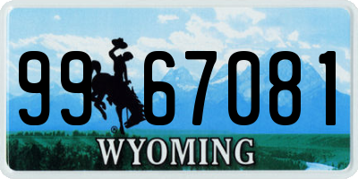 WY license plate 9967081