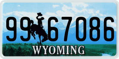 WY license plate 9967086