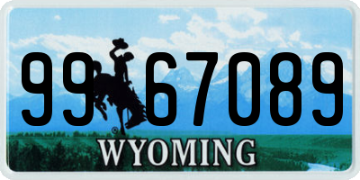 WY license plate 9967089