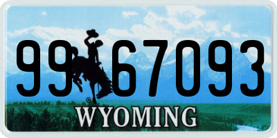 WY license plate 9967093