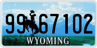 WY license plate 9967102