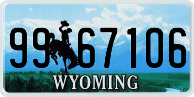 WY license plate 9967106