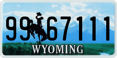 WY license plate 9967111
