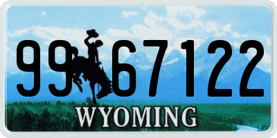 WY license plate 9967122