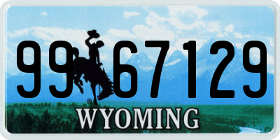WY license plate 9967129