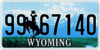 WY license plate 9967140