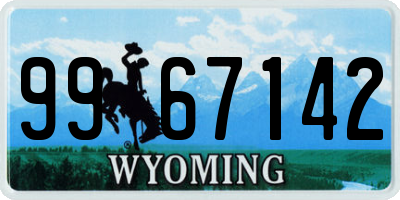 WY license plate 9967142