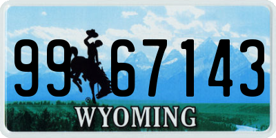 WY license plate 9967143
