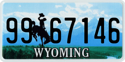 WY license plate 9967146