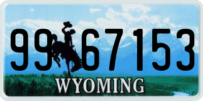 WY license plate 9967153