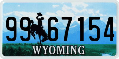 WY license plate 9967154