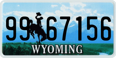 WY license plate 9967156