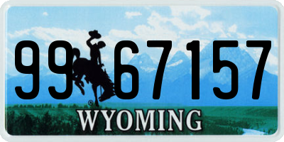 WY license plate 9967157