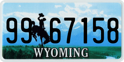 WY license plate 9967158