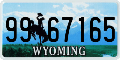 WY license plate 9967165