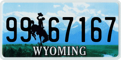 WY license plate 9967167