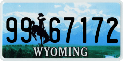 WY license plate 9967172