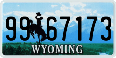 WY license plate 9967173