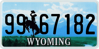 WY license plate 9967182