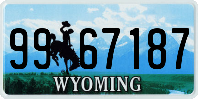 WY license plate 9967187