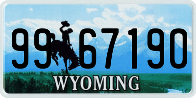 WY license plate 9967190