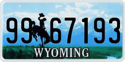 WY license plate 9967193