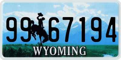 WY license plate 9967194