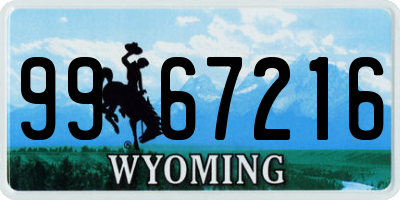 WY license plate 9967216