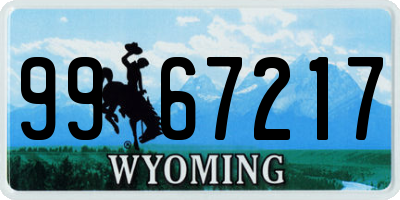 WY license plate 9967217