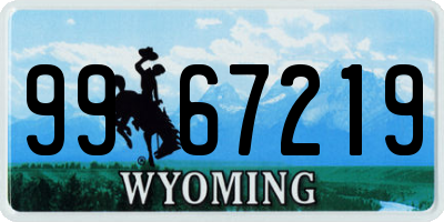 WY license plate 9967219