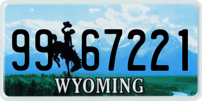 WY license plate 9967221