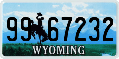 WY license plate 9967232