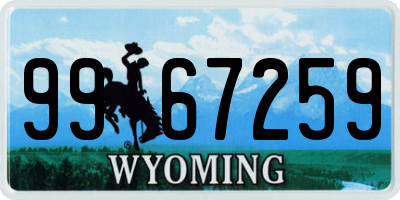 WY license plate 9967259