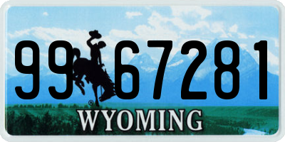 WY license plate 9967281