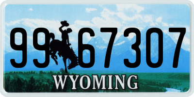 WY license plate 9967307