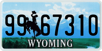 WY license plate 9967310