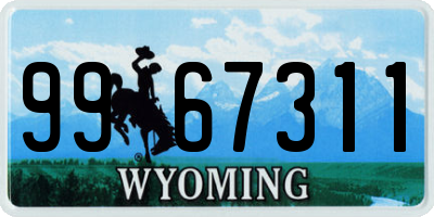 WY license plate 9967311