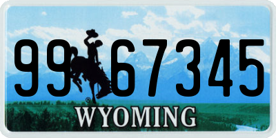 WY license plate 9967345