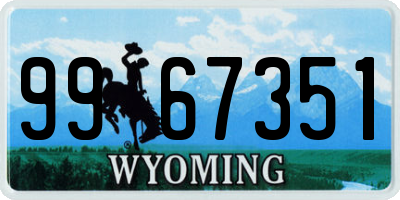 WY license plate 9967351