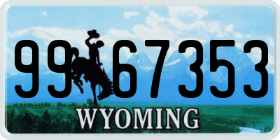 WY license plate 9967353