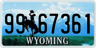 WY license plate 9967361