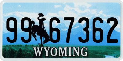 WY license plate 9967362