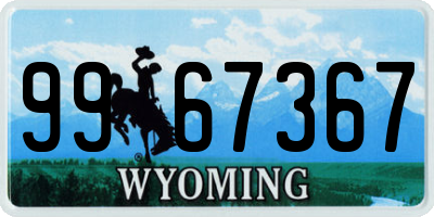WY license plate 9967367