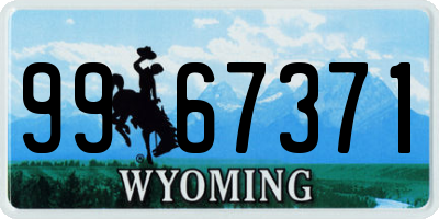 WY license plate 9967371
