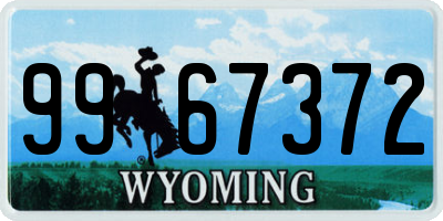WY license plate 9967372